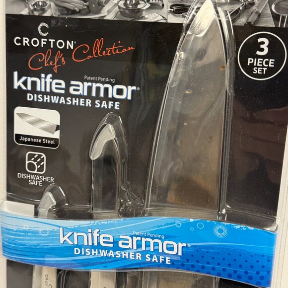 Crofton Chef's Collection Knife Armor 3 piece set new kitchen cooking - K1196 - Picture 2 of 7